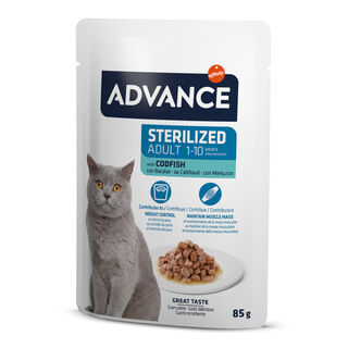 Advance Sterilized Adult Bacalao sobres para gatos